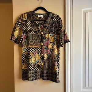 Lady Carol Paisley button up blouse